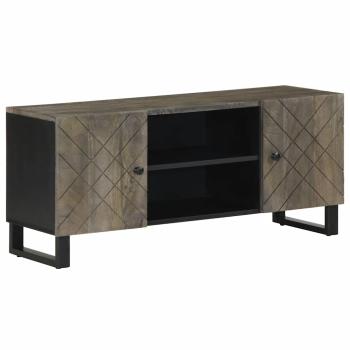 ARDEBO.de - TV-Schrank Schwarz 105x33x46 cm Massivholz Mango