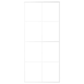 Schiebetür ESG-Glas und Aluminium 90x205 cm Weiß