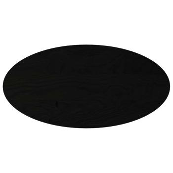 Tischplatte Dunkelbraun 100x50x4 cm Massivholz Eiche Oval