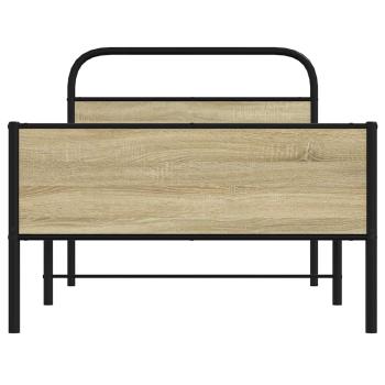 Bettgestell ohne Matratze 100x190 cm Sonoma-Eiche Holzwerkstoff