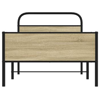 Bettgestell ohne Matratze 107x203 cm Sonoma-Eiche Holzwerkstoff