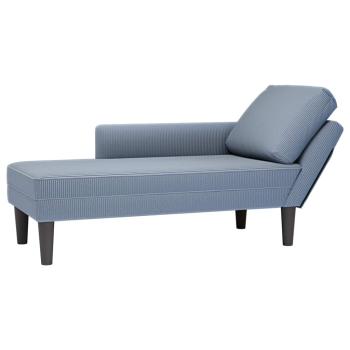 ARDEBO.de - Chaiselongue mit Kissen Blau Cordstoff