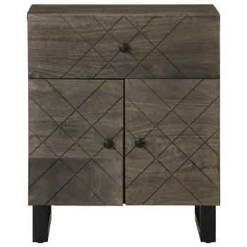 Nachttisch Schwarz 50x33x60 cm Massivholz Mango