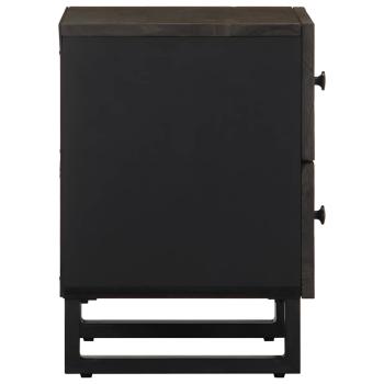 Nachttische 2 Stk. Schwarz 40x33x46 cm Massivholz Mango