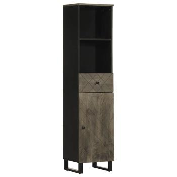 ARDEBO.de - Badschrank Schwarz 38x33x160 cm Massivholz Mango