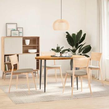 ARDEBO.de - Tischplatte Hellbraun 120x60x4 cm Massivholz Eiche Oval