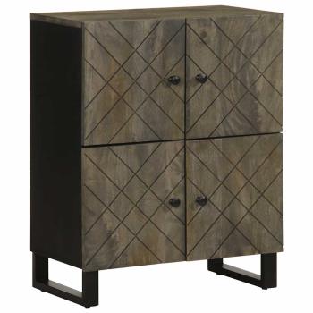 ARDEBO.de - Sideboard Schwarz 60x33x75 cm Massivholz Mango