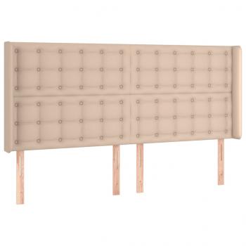 LED Kopfteil Cappuccino-Braun 203x16x118/128cm Kunstleder