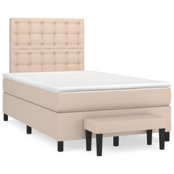 ARDEBO.de - Boxspringbett Matratze Cappuccino-Braun 120x200cm Kunstleder