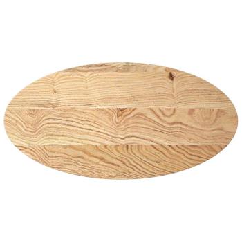 Tischplatte 100x50x2 cm Massivholz Eiche Oval