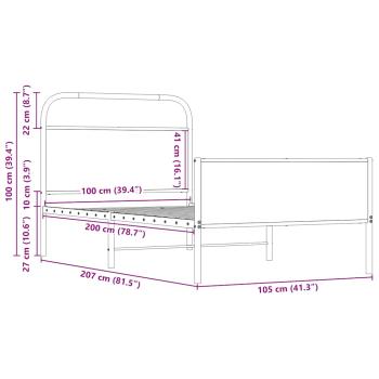 Bettgestell ohne Matratze 100x200 cm Sonoma-Eiche Holzwerkstoff