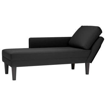 ARDEBO.de - Chaiselongue mit Kissen und Rechter Armlehne Schwarz Samt