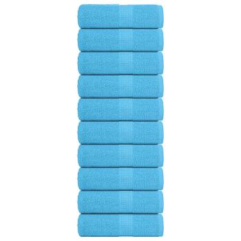 ARDEBO.de - Gästetücher 10 Stk. Türkis 30x50 cm 360 g/m² 100% Baumwolle
