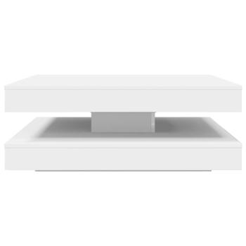 ARDEBO.de - Couchtisch 360-Grad Drehbar Weiß 90x90x34,5 cm