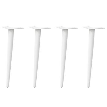 ARDEBO.de - Couchtischbeine Konische Form 4 Stk. Weiß 42-43 cm Stahl