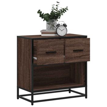 ARDEBO.de - Nachttisch Braun Eichen-Optik 60x31x60 cm Holzwerkstoff Metall