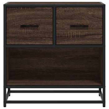Nachttisch Braun Eichen-Optik 60x31x60 cm Holzwerkstoff Metall