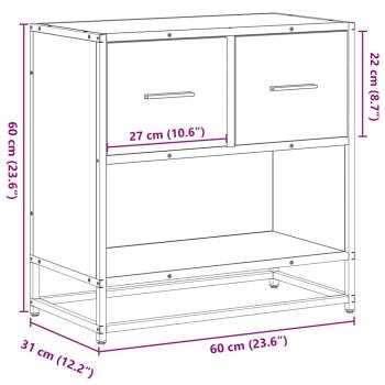 Nachttisch Braun Eichen-Optik 60x31x60 cm Holzwerkstoff Metall