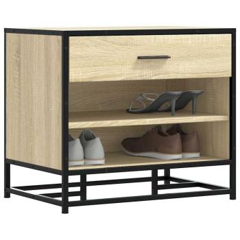 ARDEBO.de - Schuhbank Sonoma-Eiche 60x40x53,5 cm Holzwerkstoff und Metall