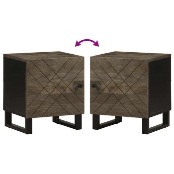 Nachttisch Schwarz 40x33x46 cm Massivholz Mango