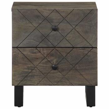 Nachttisch Schwarz 40x33x46 cm Massivholz Mango