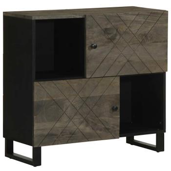 ARDEBO.de - Sideboard Schwarz 80x33x75 cm Massivholz Mango