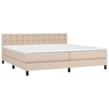 ARDEBO.de - Boxspringbett mit Matratze & LED Cappuccino-Braun 200x200cm