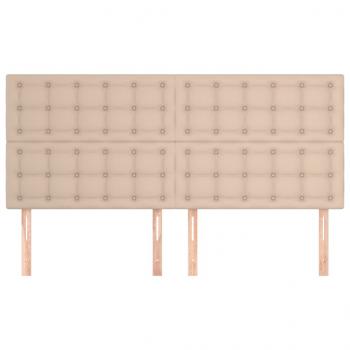 Kopfteile 4 Stk. Cappuccino-Braun 100x5x78/88 cm Kunstleder