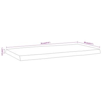 Tischplatte 70x40x2,5 cm Rechteckig Massivholz Akazie Baumkante