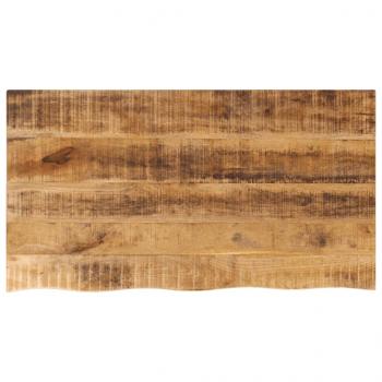 ARDEBO.de - Tischplatte 100x60x2,5 cm Baumkante Massivholz Raues Mangoholz