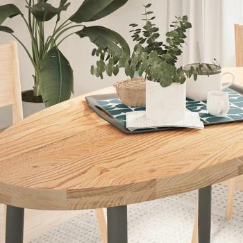 ARDEBO.de - Tischplatte 120x60x4 cm Massivholz Eiche Oval