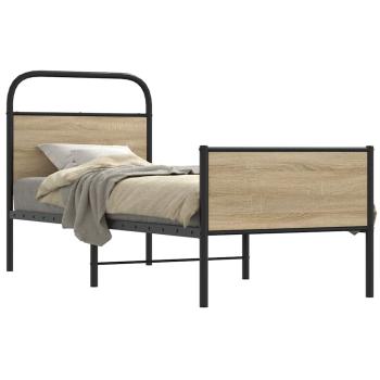 ARDEBO.de - Bettgestell ohne Matratze 75x190 cm Sonoma-Eiche Holzwerkstoff