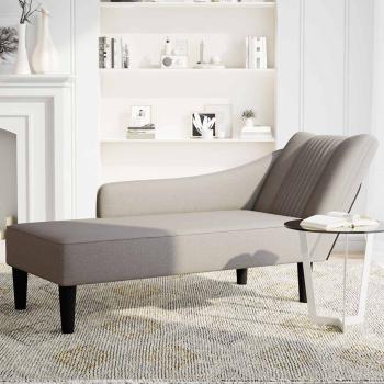 ARDEBO.de - Chaiselongue mit Rechter Armlehne Taupe Stoff