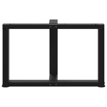 Couchtischbeine T-Form 2 Stk. Schwarz 70x25x(42-43) cm Stahl