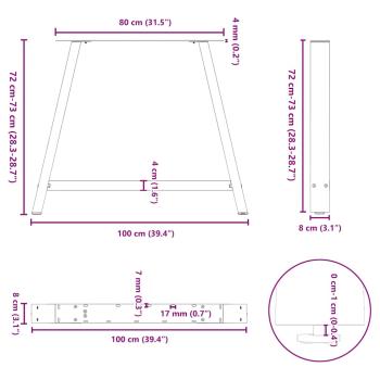 Couchtischbeine A-Form 2 Stk. Schwarz 100x(72-73) cm Stahl