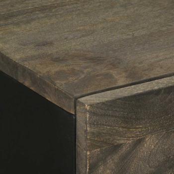 Sideboard Schwarz 60x33x75 cm Massivholz Mango