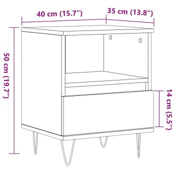 Nachttisch Artisan-Eiche 40x35x50 cm Holzwerkstoff