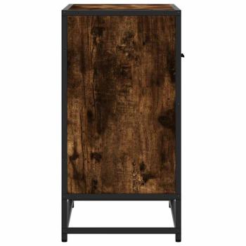 Nachttisch Räuchereiche 60x31x60 cm Holzwerkstoff und Metall