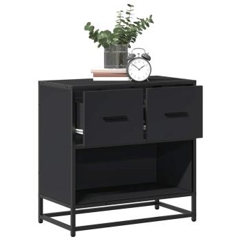 ARDEBO.de - Nachttisch Schwarz 60x31x60 cm Holzwerkstoff und Metall