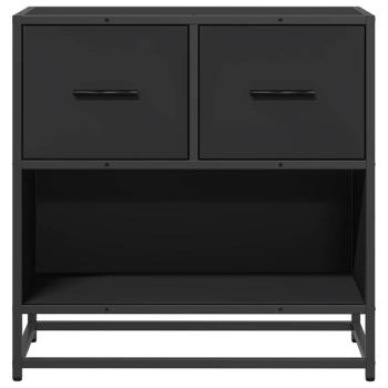 Nachttisch Schwarz 60x31x60 cm Holzwerkstoff und Metall