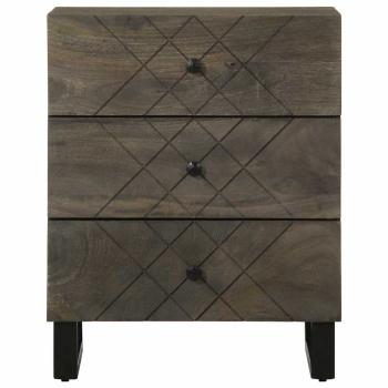 Nachttisch Schwarz 50x33x62 cm Massivholz Mango