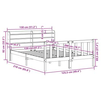 Massivholzbett ohne Matratze Weiß 120x200 cm Kiefernholz