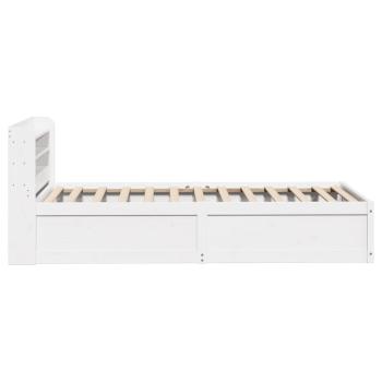 Massivholzbett mit Kopfteil Weiß 75x190 cm Kiefer