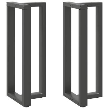ARDEBO.de - Bartischbeine T-Form 2 Stk. Anthrazit 50x35x(101-102) cm Stahl