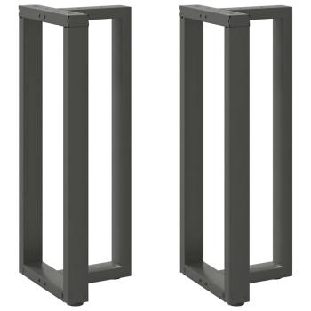 ARDEBO.de - Bartischbeine T-Form 2 Stk. Anthrazit 40x35x(101-102) cm Stahl