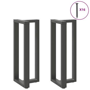 Bartischbeine T-Form 2 Stk. Anthrazit 40x35x(101-102) cm Stahl