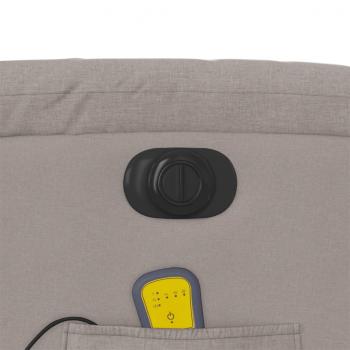 Elektrischer Massagesessel mit Aufstehhilfe Taupe Stoff