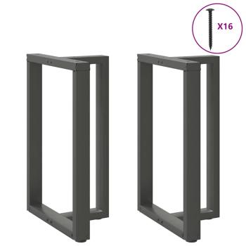 ARDEBO.de - Bartischbeine T-Form 2 Stk. Anthrazit 60x35x(91-92) cm Stahl