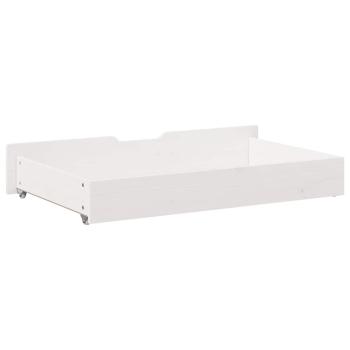 ARDEBO.de - Bettschubladen 2 Stk. Weiß 90x55x16 cm Massivholz Kiefer