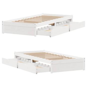 Massivholzbett ohne Matratze Weiß 75x190 cm Kiefernholz